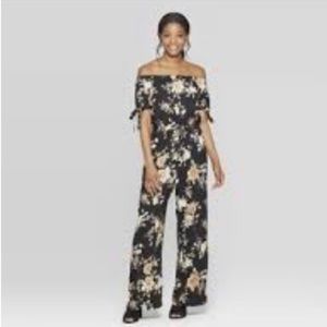 Brand new black floral jumpsuit!
